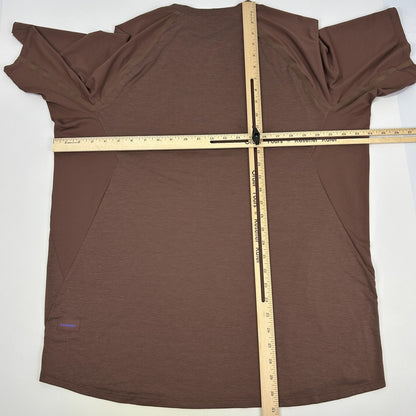 Lululemon Ventilated Hiking T Shirt Short Sleeve Pocket Brown Tee XL X-Large
