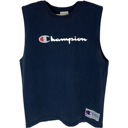 Camiseta juvenil sin mangas vintage Champion, talla extragrande, años 90, fabricada en EE. UU., para niños, azul