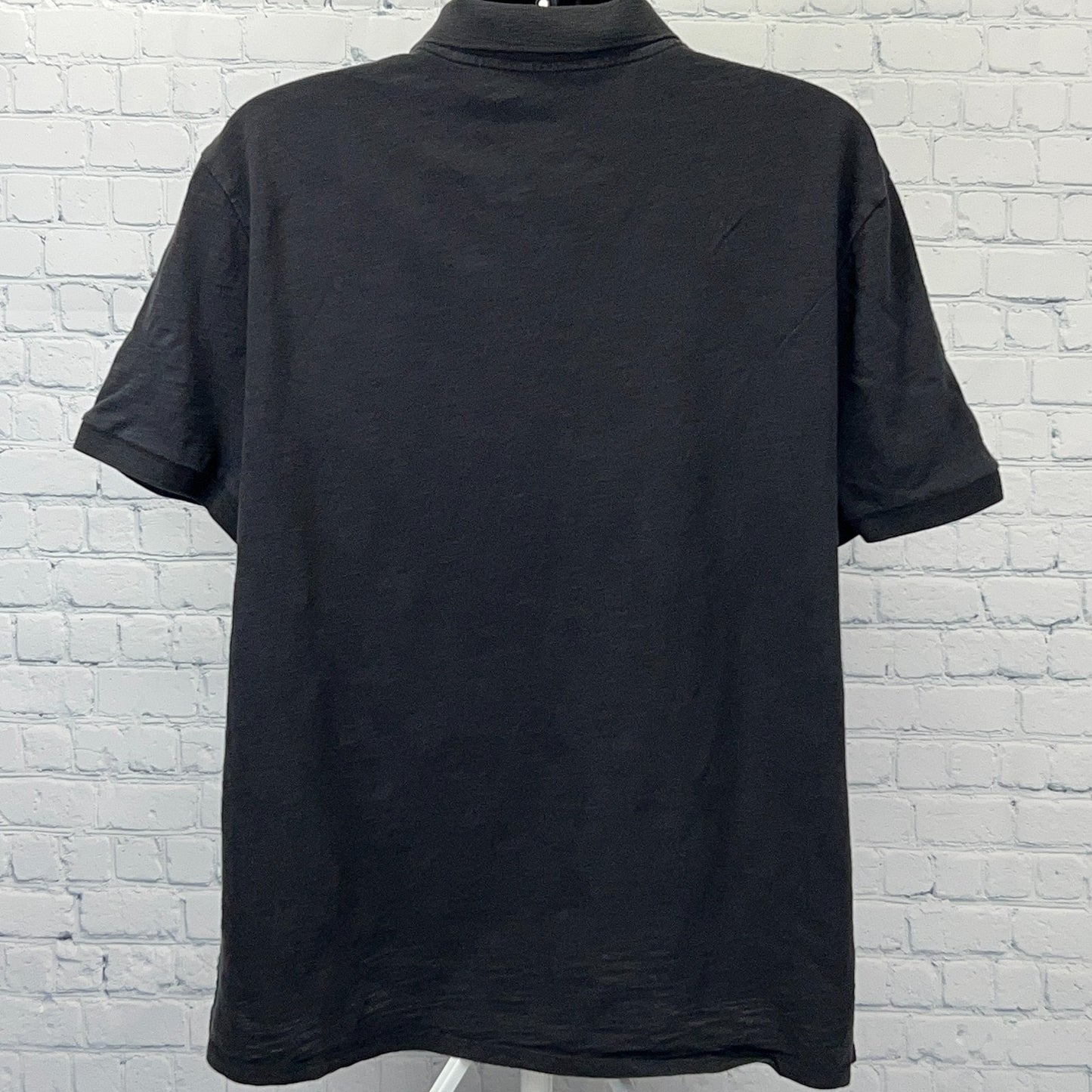 Vince Slub Polo Shirt Short Sleeve Cotton MR778-9371 Black Mens 2XL XXL