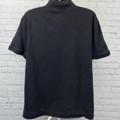 Vince Slub Polo Shirt Short Sleeve Cotton MR778-9371 Black Mens 2XL XXL