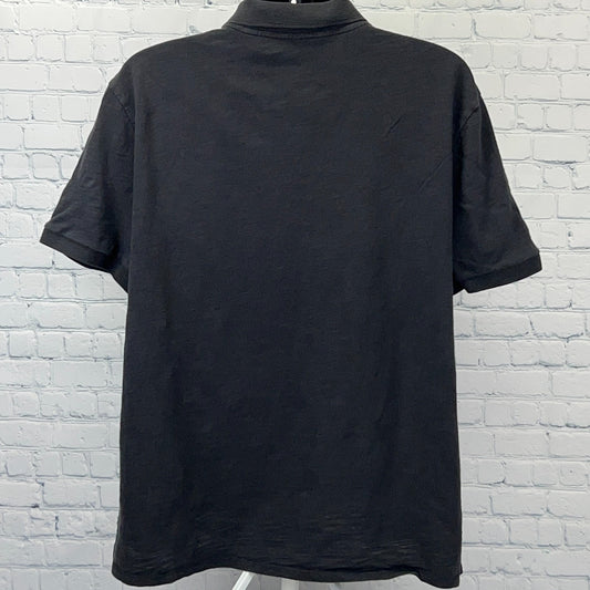Vince Slub Polo Shirt Short Sleeve Cotton MR778-9371 Black Mens 2XL XXL