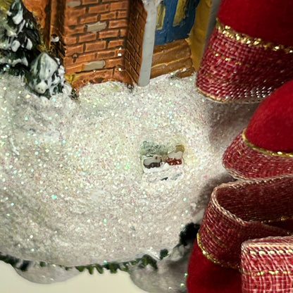 Vintage Thomas Kinkade Village Christmas Illuminated Wreath Hawthorne Light 2005 - Neon Vintage