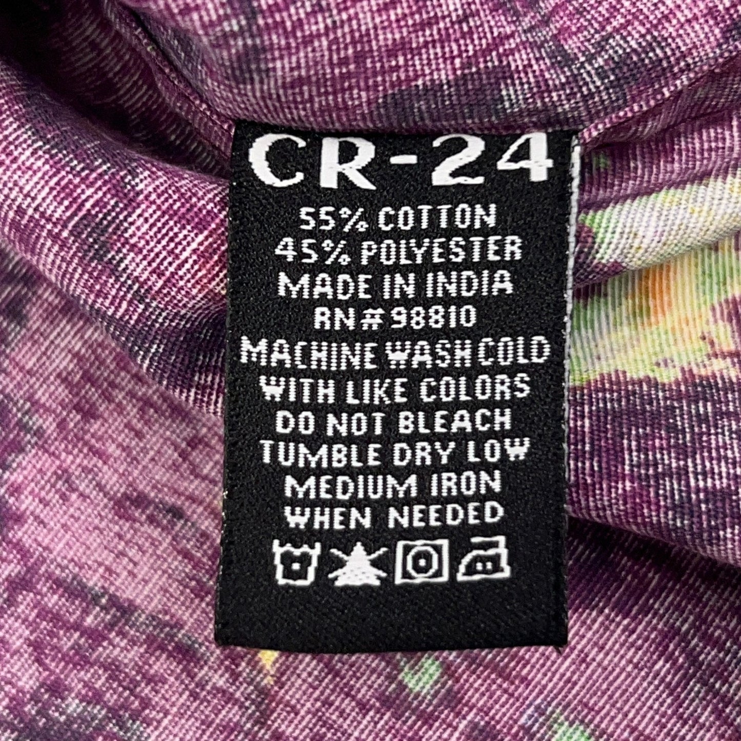 CR-24 Chrome Edge Bordo Cromato Button Front Shirt M Medium Purple Streetwear