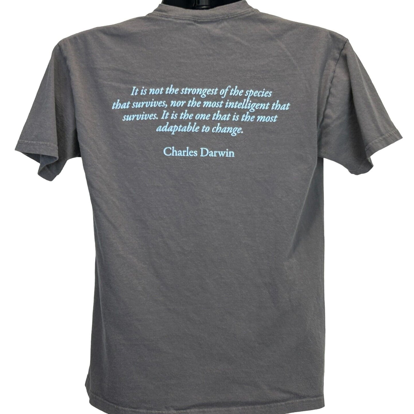 Charles Darwin Smithsonian Museum T Shirt Medium Origin of Life Nature Mens Gray