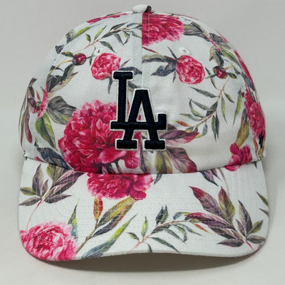 Gorra de béisbol para mujer de Los Angeles LA Dodgers con flores florales 47 Brand MLB blanca