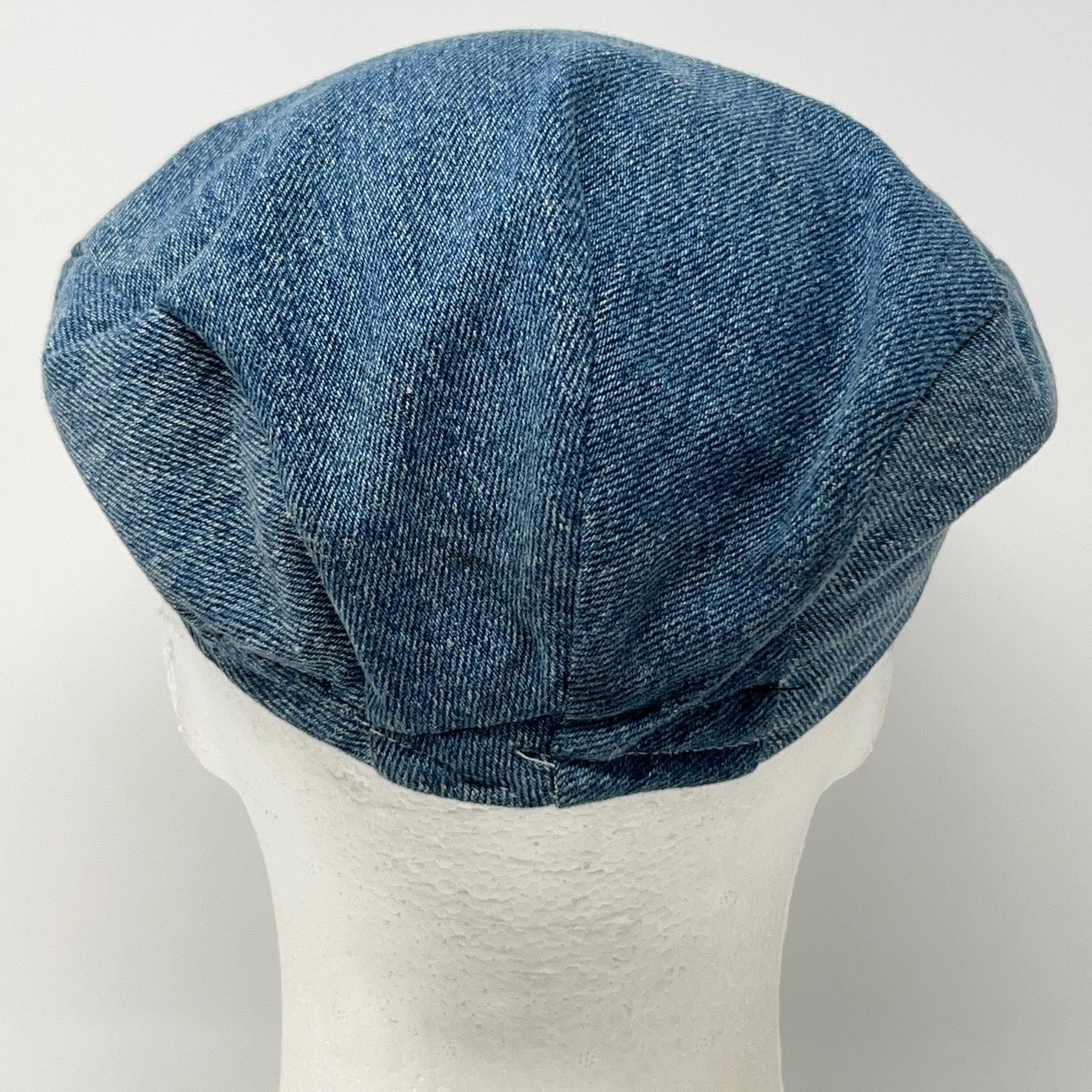 Vintage Denim Jeans Flat Cap Hat Newsboy Cabbie Handmade Blue S-M