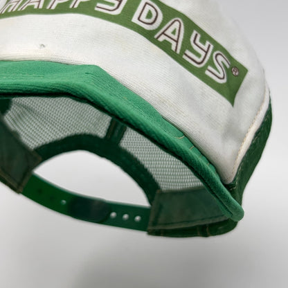 Vintage 80s Happy Days Smokeless Tobacco Trucker Hat Baseball Cap Snapback Green