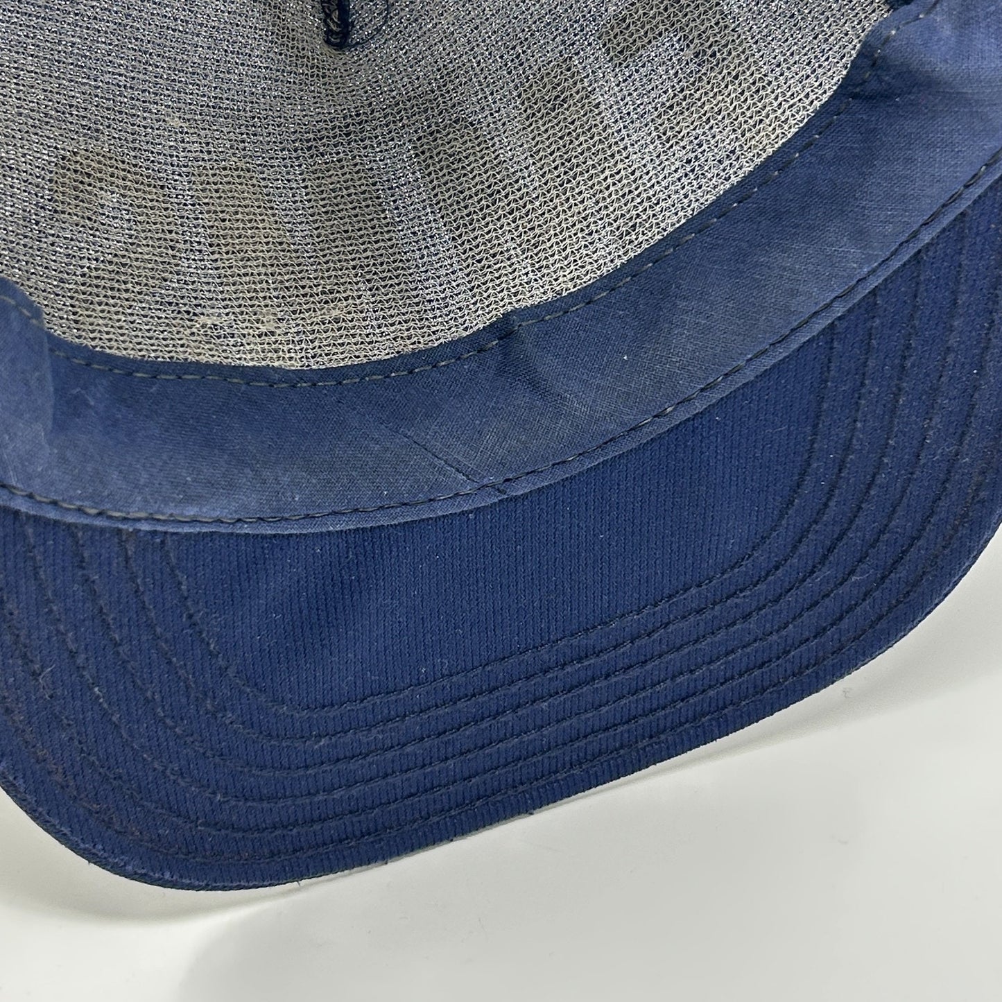 Vintage 90s FMMS Trucker Hat Baseball Cap Made In USA Mesh Snapback Navy Blue