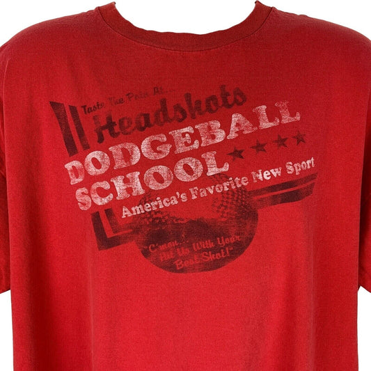 Headshots Dodgeball School Vintage 90s T Shirt XXL 2XL Giant Tee Mens Red