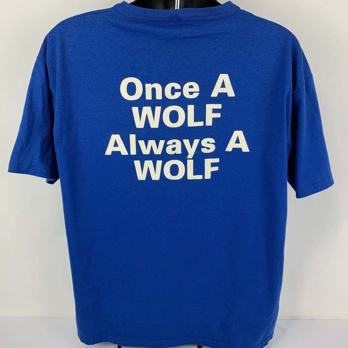 UNR University Nevada Reno Vintage 80s T Shirt X-Large NCAA Wolf Pack Mens Blue