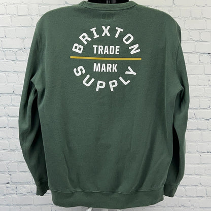 Brixton Supply Sweatshirt Streetwear BRXTN Crew Neck Sweater Green XL X-Large