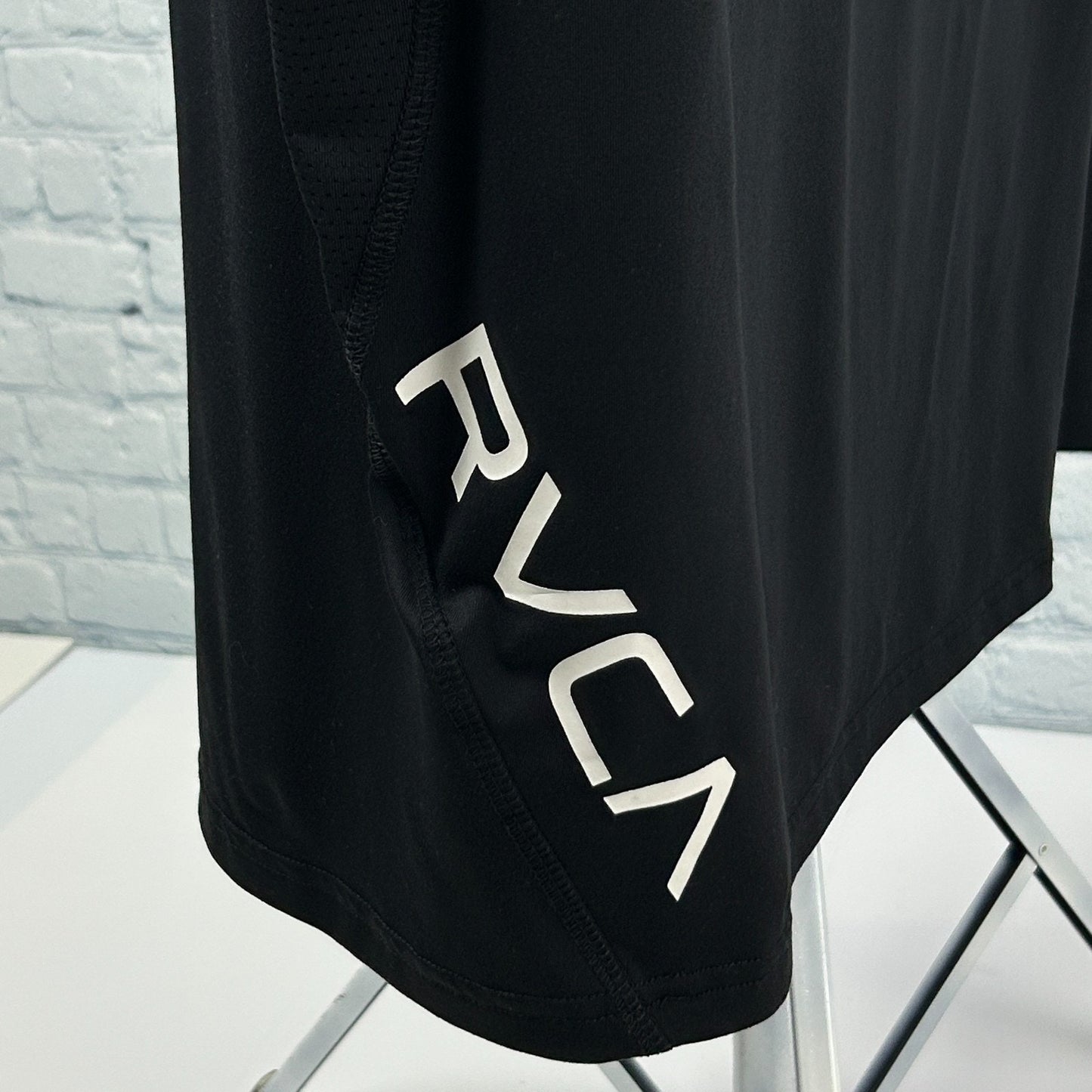 RVCA Polo Shirt PM Tenore Skater Surfer Surfing MMA Long Sleeve Black L Large