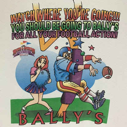 Ballys Football Sportsbook Vintage 90s T Shirt Las Vegas Casino Sports Book XL