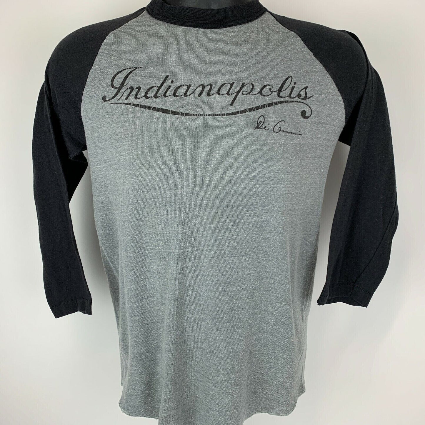 Indianapolis Indiana Vintage 70s 80s Raglan T Shirt Small Gray Made In USA Tee