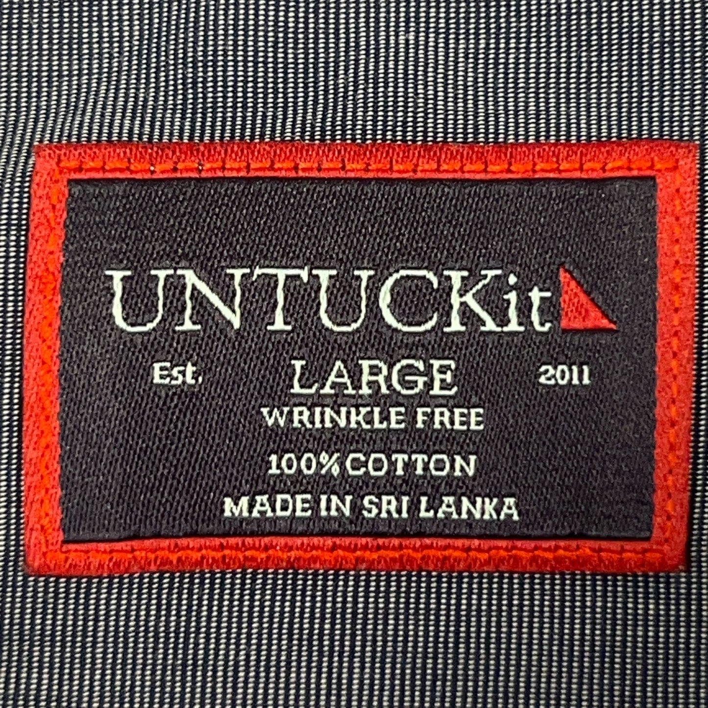UNTUCKit Orville Regular Fit Button Front Shirt Mens L Large Blue Wrinkle Free