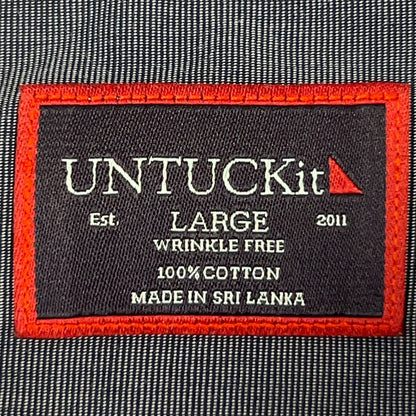 UNTUCKit Orville Regular Fit Button Front Shirt Mens L Large Blue Wrinkle Free