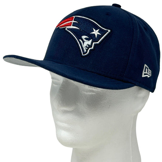 New England Patriots Hat Blue New Era 59Fifty NFL Football Baseball Cap 7 1/8