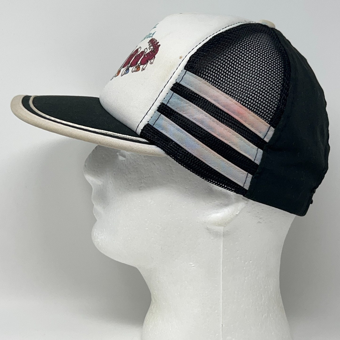 Vintage 80s The California Raisins Trucker Hat Baseball Cap 3 Stripe Black 1987