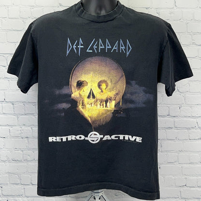 Vintage 90s Def Leppard Retro Active 1993 Skull Band Tee Single Stitch L Large