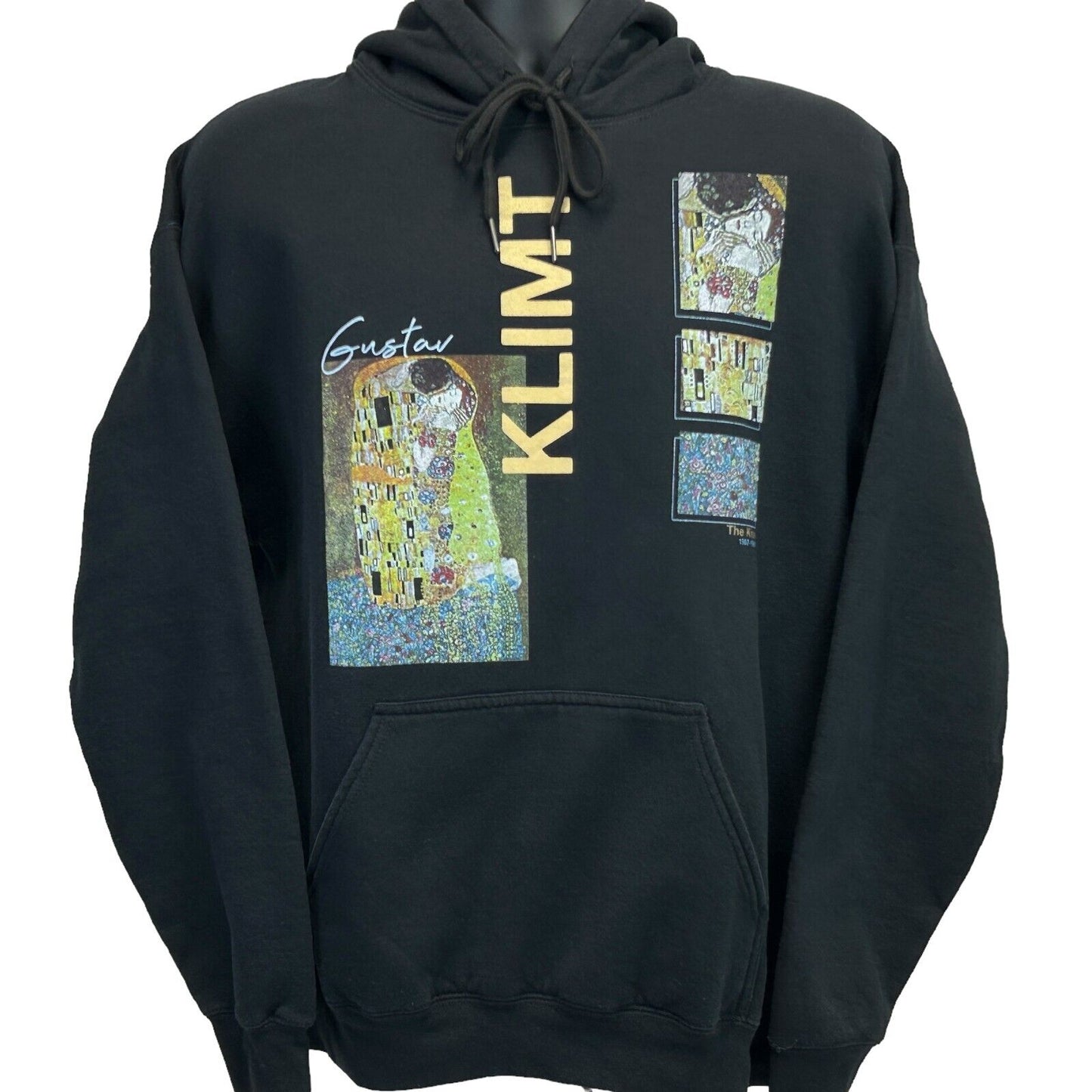 Gustav Klimt The Kiss Hoodie Large Art Painting Hooded Sweatshirt Mens Black