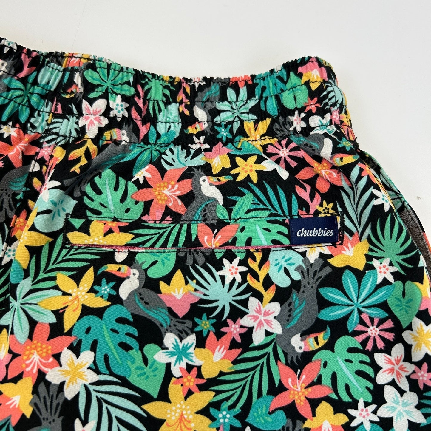 Chubbies The Boomerangs Swim Trunks Shorts Swimming Lined 5.5" Black XS X-Small - Neon Vintage