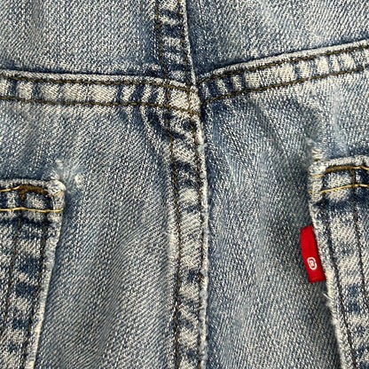 Levis 514 Straight Fit Jeans Distressed Levi Strauss Denim Blue Mens 32x32