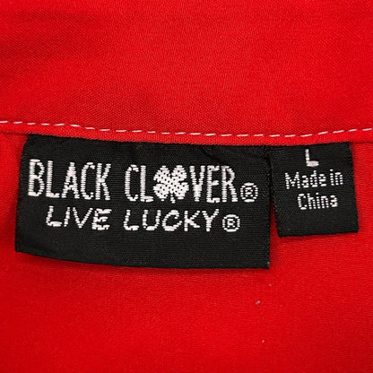 Black Clover Live Lucky Polo Shirt Golf Golfer Golfing Red Mens L Large