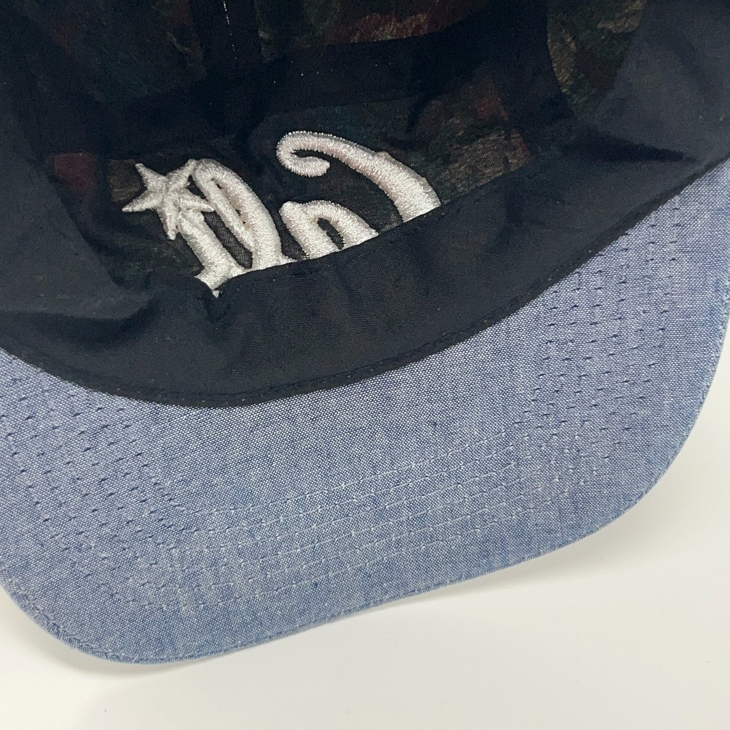 Cali Camp Hat Baseball Cap California Floral Lightweight 5 Panel Strapback Blue