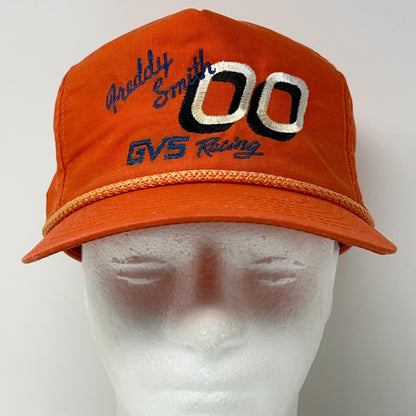 Vintage 90s Freddy Smith 00 GVS Racing Corded Rope Hat Cap Snapback Dirt Track