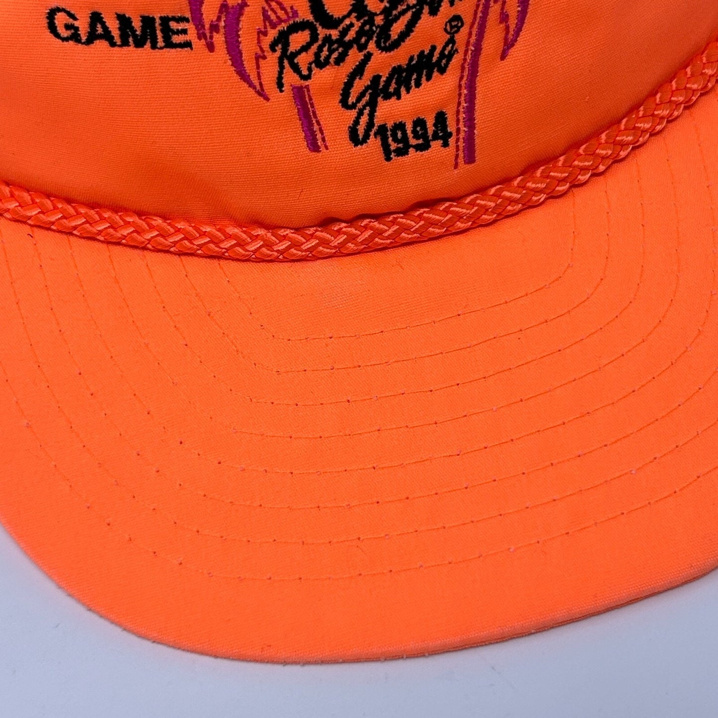 Vintage 90s 1994 Rose Bowl Game Staff Hat Cap Blaze Orange Wisconsin Badgers
