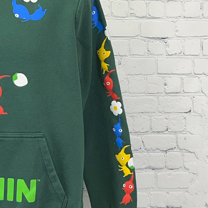 Nintendo Pikmin Logo Character Hoodie Sweatshirt S Small Green Hot Topic Gaming