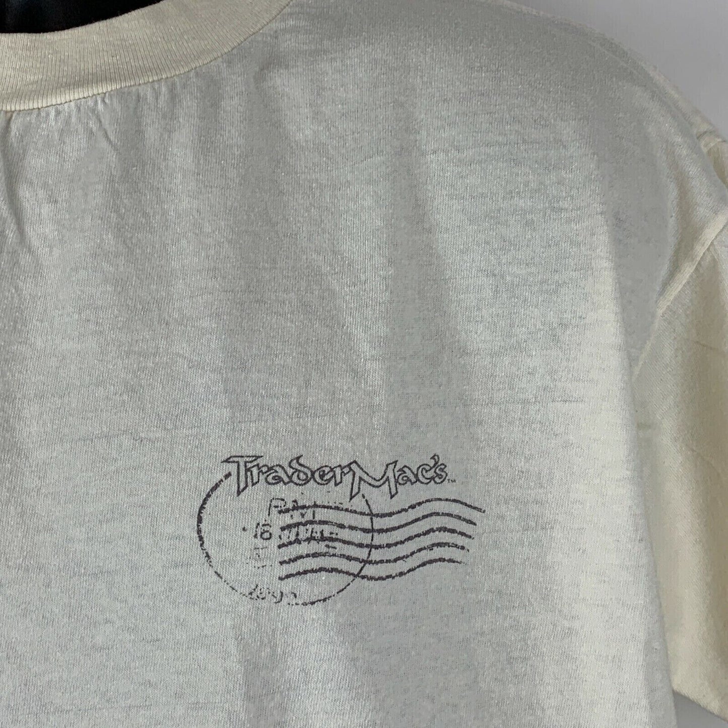 Trader Macs Tropic Heat Vintage 90s T Shirt X-Large Toucan Tropical Mens Beige