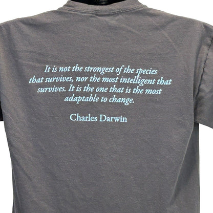 Camiseta mediana Charles Darwin Smithsonian Museum Origen de la vida Naturaleza Hombre Gris