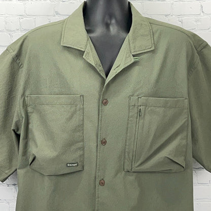 St Roller Original Button Front Camp Shirt XL X-Large Green Saint Roller STRL