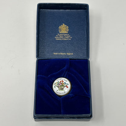 Vintage Halcyon Days Enamel Screw Top Jar "The Gift Is Small" Bilston England