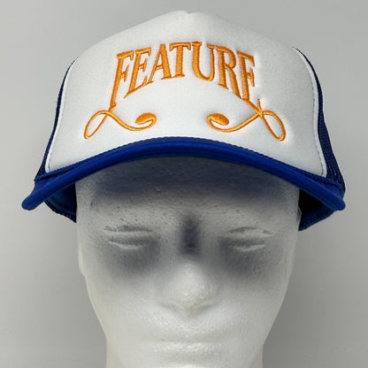 Feature Trucker Hat Baseball Cap Streetwear Sneaker Culture Mesh Snapback Blue - Neon Vintage