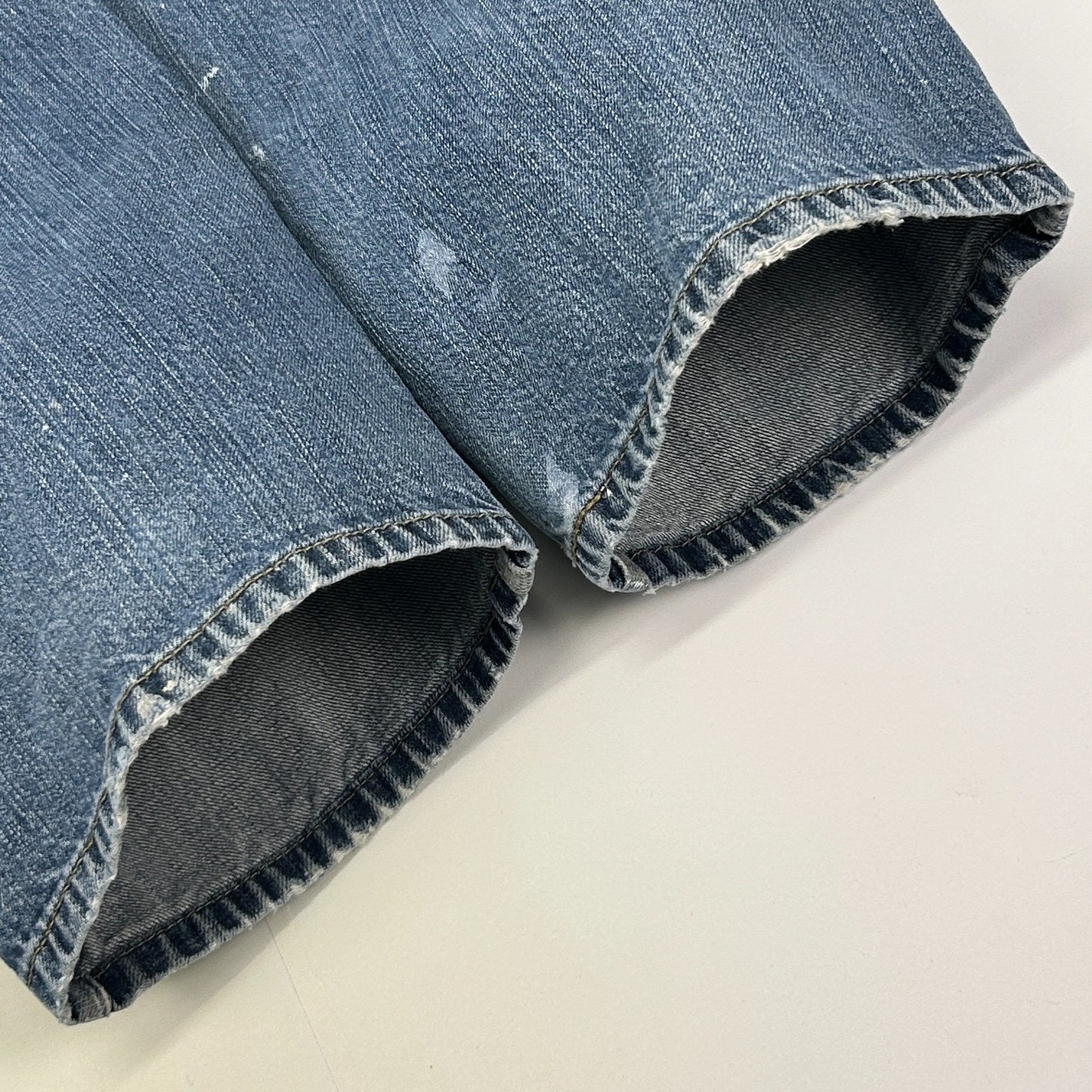 Levis 569 Loose Straight Jeans Distressed Paint Splattered Denim Blue Mens 30x31