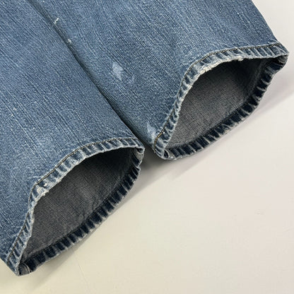 Levis 569 Loose Straight Jeans Distressed Paint Splattered Denim Blue Mens 30x31