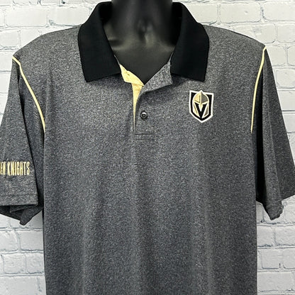 Las Vegas Golden Knights Polo Shirt NHL Ice Hockey Short Sleeve Gray XL X-Large