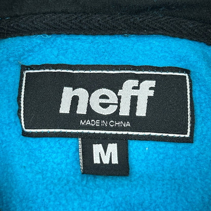 Neff Spellout Hoodie Hooded Sweatshirt Skater Skateboarding Blue Mens M Medium
