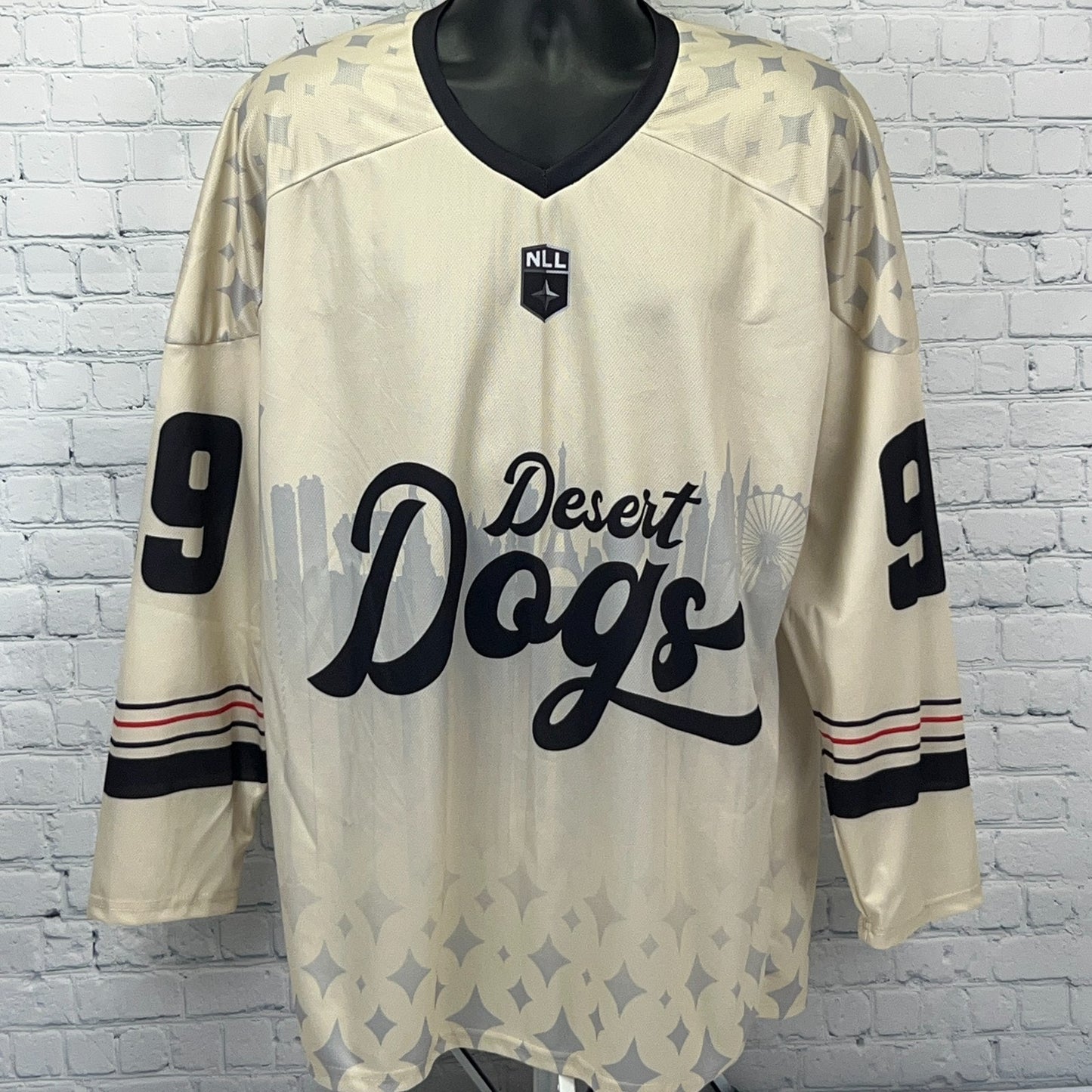 Las Vegas Desert Dogs Wayne Gretzky Jersey Shirt XL X-Large Lacrosse City Beige
