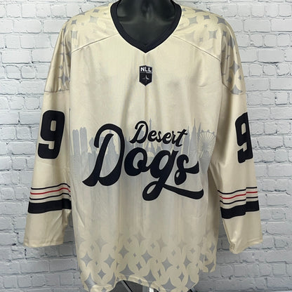 Las Vegas Desert Dogs Wayne Gretzky Jersey Shirt XL X-Large Lacrosse City Beige