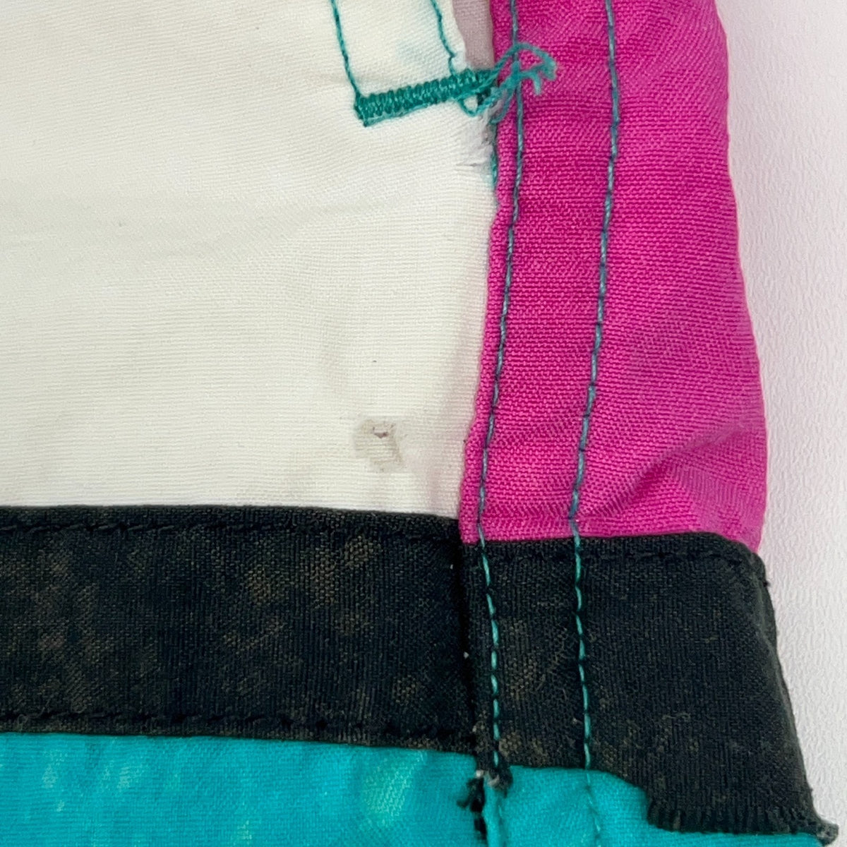 Vintage 80s 90s Hobie Swim Trunks 2XT 2X Tall Teal Pink Purple Colorblock Shorts