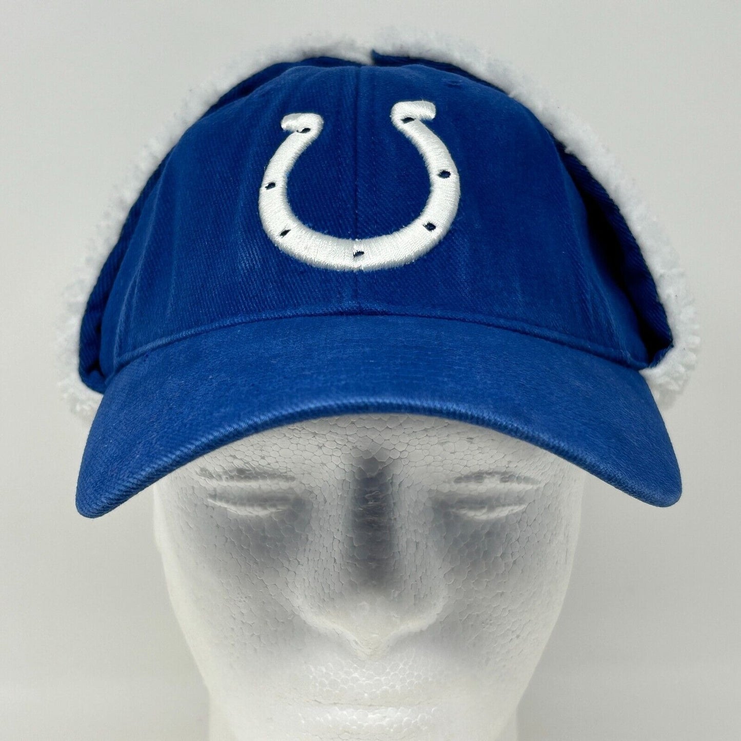 Gorra de béisbol con correa trasera azul de los Indianapolis Colts Trapper con orejeras de la NFL para invierno