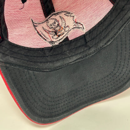Vintage 90s Tampa Bay Buccaneers Hat Cap Red Bleach Spotted Tie Dye Strapback