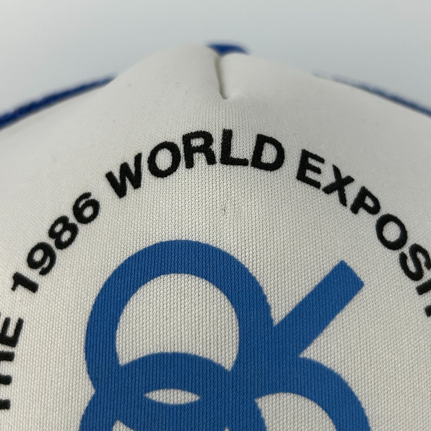 Vintage 1986 World Exposition Trucker Hat Baseball Cap Vancouver Snapback Blue