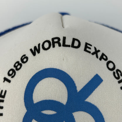 Vintage 1986 World Exposition Trucker Hat Baseball Cap Vancouver Snapback Blue
