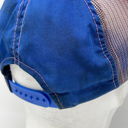 Vintage 80s Bass Cat Fishing Boats Trucker Hat Baseball Cap Mesh Snapback Blue
