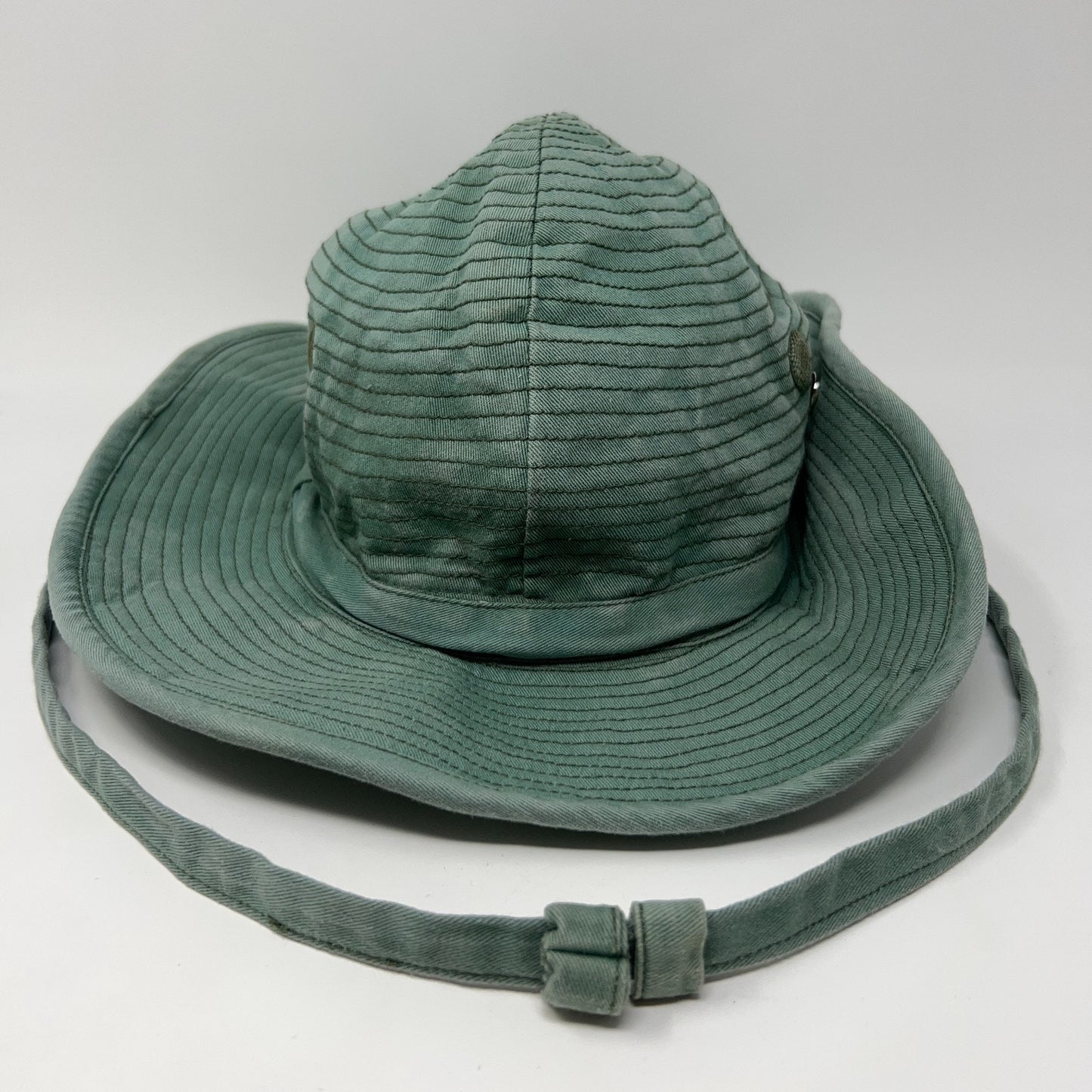 French Army Bush Hat L Large 58cm Boonie Style Green Canvas Wide Brim Chin Strap