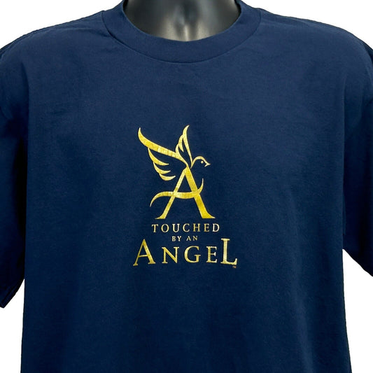 Touched By An Angel Vintage 90s T Shirt Large TV Television Show USA Mens Blue